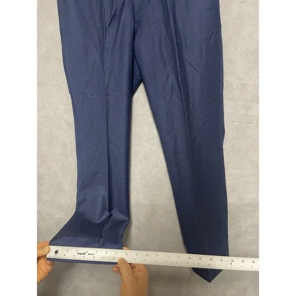 Banana Republic Pants Men 33X29 Blue Italy Barberis Canonico Super 110 Wool Luxe - Picture 5 of 12